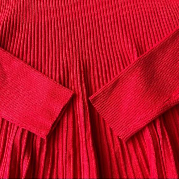 Two Twenty Five Red Ribbed Sweater  Dress - Picture 10 of 13